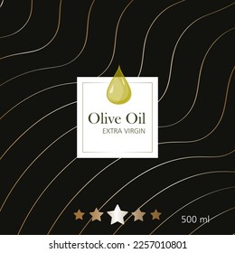 Olive oil label. Minimalistic style. Hand drawn olives on an isolated white background. Vector illustration.