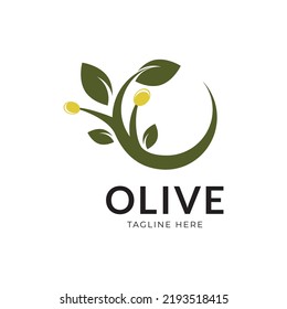 Etiqueta de aceite de oliva, producto orgánico. Rama vectorial de oliva con hoja y drupa, logotipo vectorial