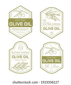Olive Oil Label Set. Design templates for packaging oil. Vector illustration