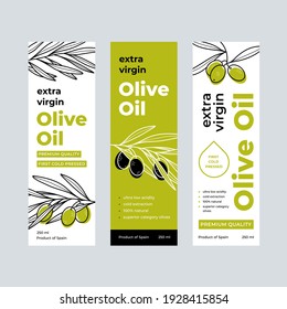 Olive Oil Label Set. Design templates for packaging oil.