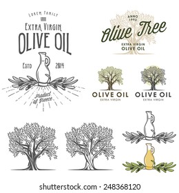 Olive oil labels and design elements