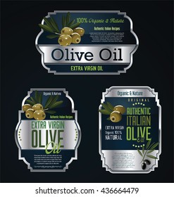 Olive oil labels and design elements