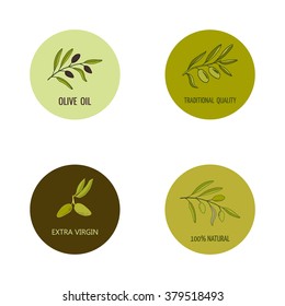 Olive oil labels. Vector illustration