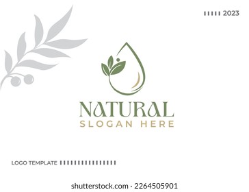 olive oil leaf logo design vector icon symbol illustration