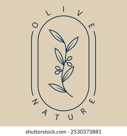 olive oil leaf logo line art, nature logo  icon vector symbol illustration design graphic