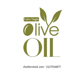 olive oil leaves and olives logo abstract design vector illustration