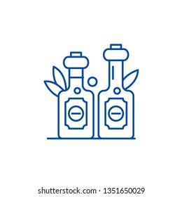 Olive oil line icon concept. Olive oil flat  vector symbol, sign, outline illustration.