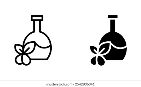 Conjunto de ícones lineares de azeite. Componente vegano. Comida tempero. ilustração vetorial sobre fundo branco