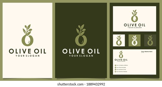 Olive oil logo for beauty and spa design template and business card inspiration