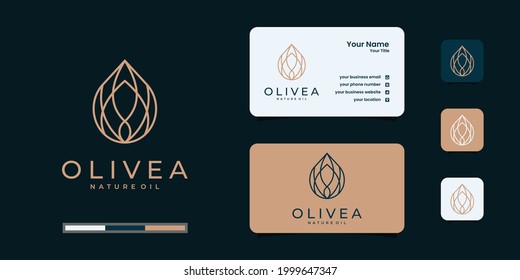 logotipo de aceite de oliva y diseño de tarjetas de visita