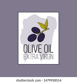 olive oil logo in cartoon style. Vector illustration for design, web and decor for the festival of olives.