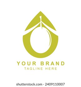 Olive oil logo with a combination of leaves and fruit, perfect for health, beauty logo and brand company