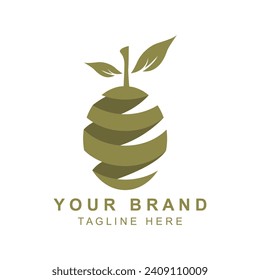 Olive oil logo with a combination of leaves and fruit, perfect for health, beauty logo and brand company