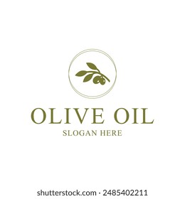 olive oil logo design concept idea with label circle