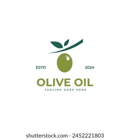 Idea de ilustración de diseño de logotipo de aceite de oliva