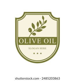 Olivenöl Logo Design Label Badge Vorlage