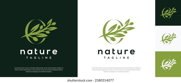 Olive oil logo design template. Natural olive logo design vector icon
