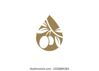 Olive oil logo design vector icon with modern creative idea
