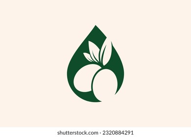 Icono vectorial del logo del aceite de oliva con idea creativa moderna