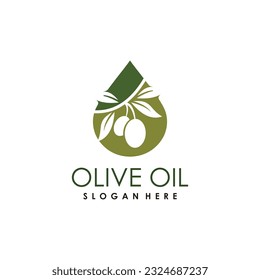 Olive oil logo design vector icon nature beauty and health