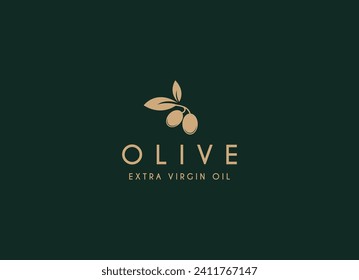 Olive oil logo design vector icon nature beauty and health