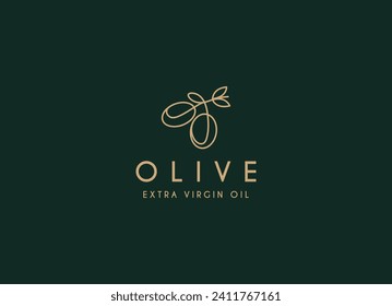 Olive oil logo design vector icon nature beauty and health