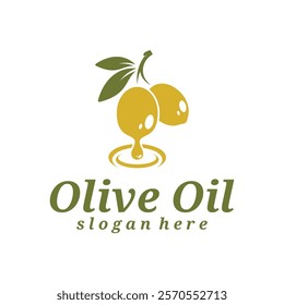 Olive Oil logo design vector illustration. Olive Oil logo concept template