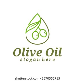 Olive Oil logo design vector illustration. Olive Oil logo concept template