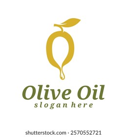 Olive Oil logo design vector illustration. Olive Oil logo concept template