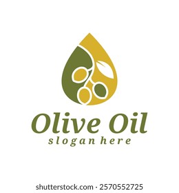 Olive Oil logo design vector illustration. Olive Oil logo concept template