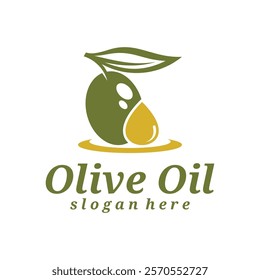 Olive Oil logo design vector illustration. Olive Oil logo concept template