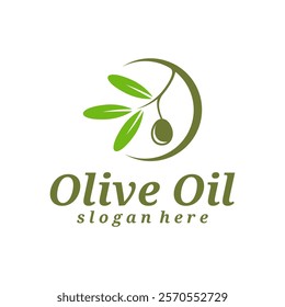 Olive Oil logo design vector illustration. Olive Oil logo concept template