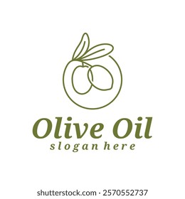 Olive Oil logo design vector illustration. Olive Oil logo concept template