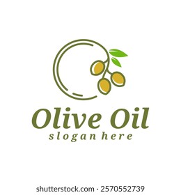 Olive Oil logo design vector illustration. Olive Oil logo concept template