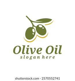 Olive Oil logo design vector illustration. Olive Oil logo concept template