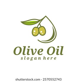 Olive Oil logo design vector illustration. Olive Oil logo concept template