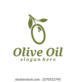 Olive Oil logo design vector illustration. Olive Oil logo concept template