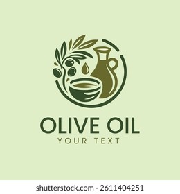 Olive Oil Logo Design Vector
