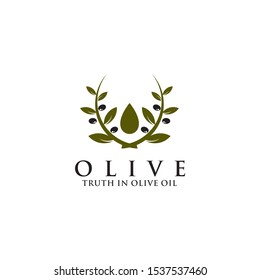 Olive oil logo icon design vector template