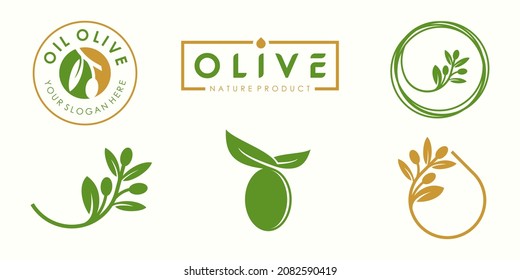 olive oil logo and icon set. design template vector.