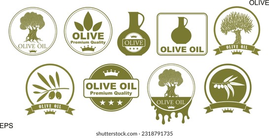 Olive oil logo.  Isolated olive oil on white background