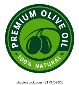 Olive oil logo and label design template (100% natural)