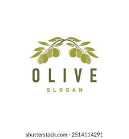 Olive Oil Logo, Olive Leaf Plant Herbal Garden Simple Elegant Luxurious Icon Design Template illustration