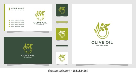 Olive oil logo with letter o design