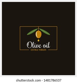 Olive oil logo on black background