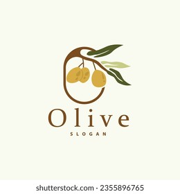 Olive Oil Logo Premium Design Fresh Plant Garden Simple Minimalist Templet Symbol Illustration