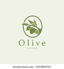 Olive Oil Logo Premium Design Fresh Plant Garden Simple Minimalist Templet Symbol Illustration