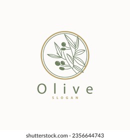 Olive Oil Logo Premium Design Fresh Plant Garden Einfache Minimalistische Tempel Symbol Illustration