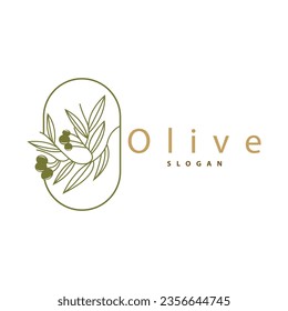 Olive Oil Logo Premium Design Fresh Plant Garden Simple Minimalist Templet Symbol Illustration