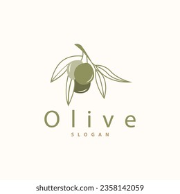 Olive Oil Logo Premium Design Fresh Plant Garden Simple Minimalist Templet Symbol Illustration